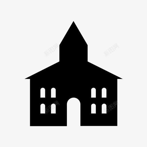 教堂建筑门图标svg_新图网 https://ixintu.com 婚礼 宗教 建筑 教堂 耶稣