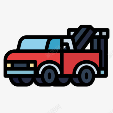 拖车紧急17线性颜色图标图标