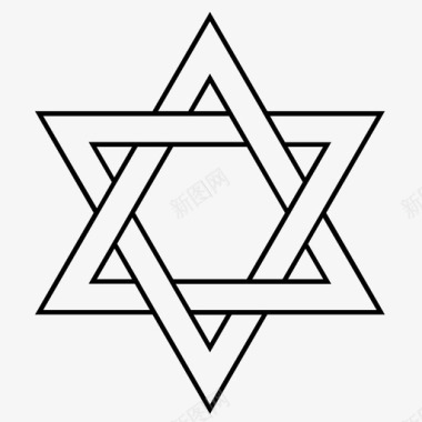 大卫星五几何学犹太犹太教图标图标