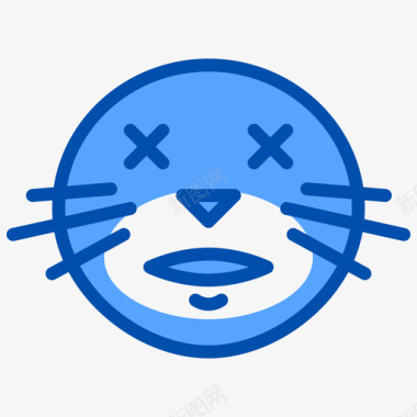 死亡海豹表情3蓝色图标图标