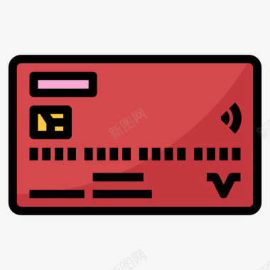 信用卡银行128线性彩色图标图标