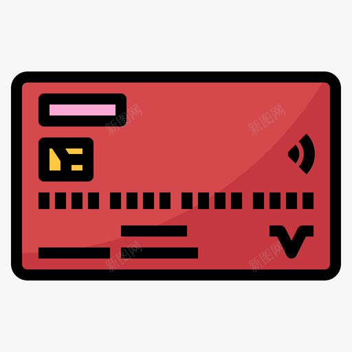 信用卡银行128线性彩色图标svg_新图网 https://ixintu.com 信用卡 彩色 线性 银行