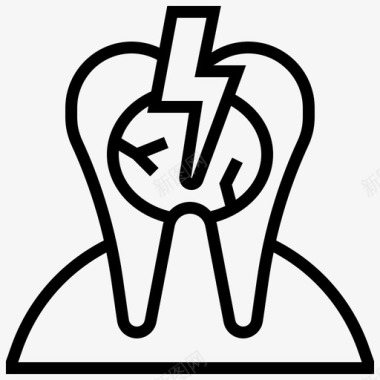 超级牙齿腐烂牙齿图标图标