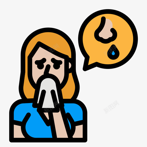 鼻炎病毒7线状颜色图标svg_新图网 https://ixintu.com 病毒 线状 颜色 鼻炎