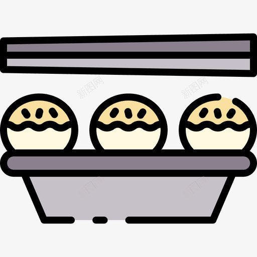 Takoyaki日本102线性颜色图标svg_新图网 https://ixintu.com Takoyaki 日本 线性 颜色