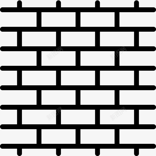 砖墙建筑167线性图标svg_新图网 https://ixintu.com 建筑 砖墙 线性