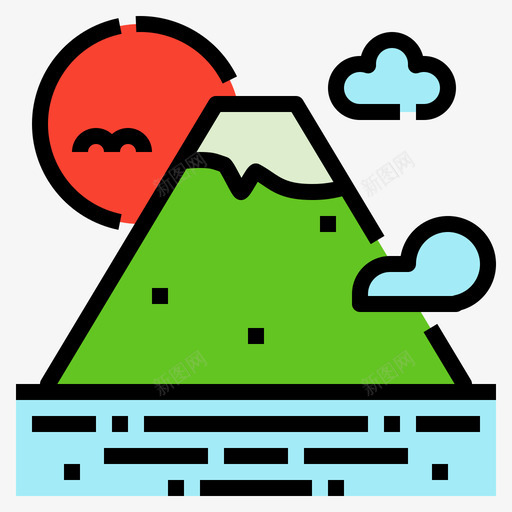 富士山日本106线性颜色图标svg_新图网 https://ixintu.com 富士山 日本 线性 颜色