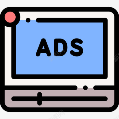 视频广告数字营销148线性色彩图标图标