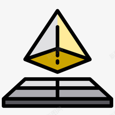金字塔3d打印2线性颜色图标图标
