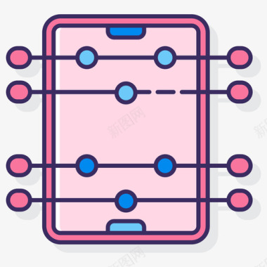 桌球教育娱乐线性颜色图标图标