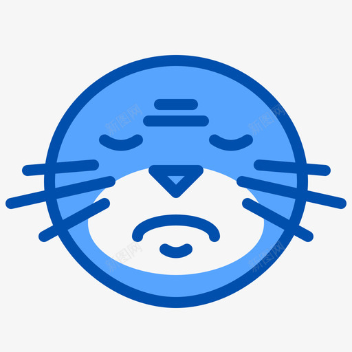 现在海豹表情3蓝色图标svg_新图网 https://ixintu.com 海豹 现在 蓝色 表情
