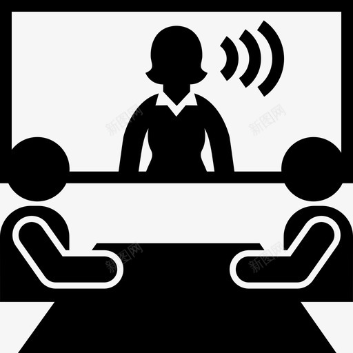 视频会议商务会议图标svg_新图网 https://ixintu.com 会议 商务 女高 视频会议 高管