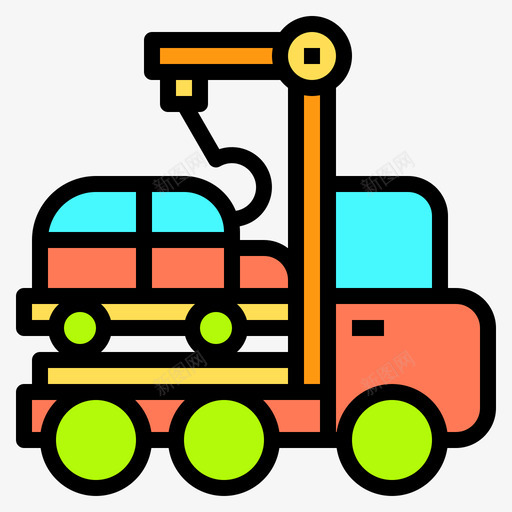起重机卡车汽车服务54线性颜色图标svg_新图网 https://ixintu.com 卡车 汽车服务 线性 起重机 颜色