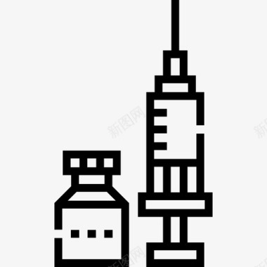 疫苗病毒传播15线性图标图标