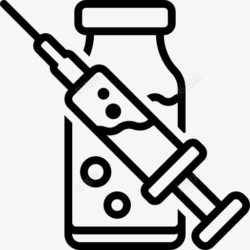 注满药物针头注射器图标svg_新图网 https://ixintu.com 卡通 治疗 注射器 注满 疫苗 药物 针头