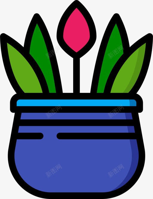 郁金香植物31线形颜色图标svg_新图网 https://ixintu.com 植物 线形 郁金香 颜色