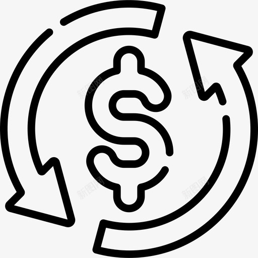 货币流动经济52线性图标svg_新图网 https://ixintu.com 流动 线性 经济 货币 货币流
