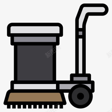 地板洗涤器清洁106线性颜色图标图标