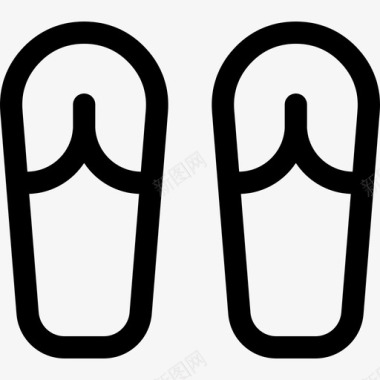 拖鞋游泳池规则8直线型图标图标