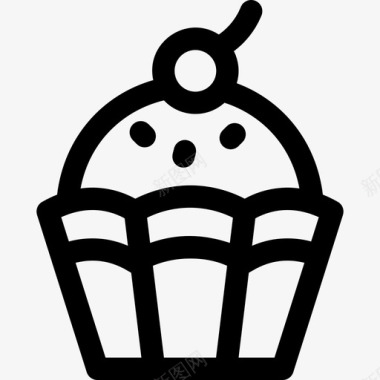 纸杯蛋糕食品182线性图标图标