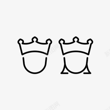 国王和王后王国皇室图标图标