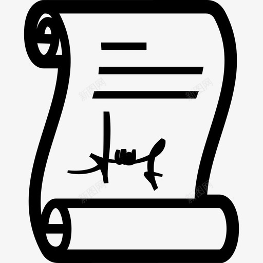纸莎草纸和签名合同文件图标svg_新图网 https://ixintu.com 合同 文件 签名 纸张 纸莎 草纸