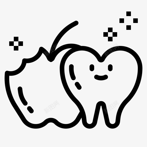 强壮的牙齿苹果牙齿图标svg_新图网 https://ixintu.com 壮的 强壮 牙医 牙齿 苹果 轮廓
