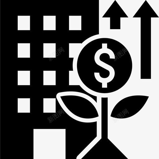 新兴成长公司绿色货币图标svg_新图网 https://ixintu.com 公司 成长 新兴 绿色 货币