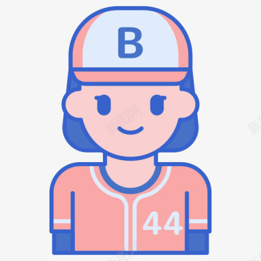棒球运动员棒球79线颜色图标图标