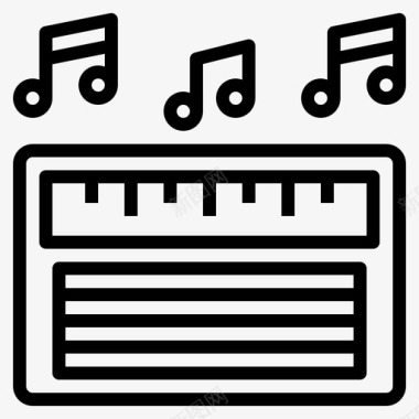 广播音乐和声音9线性图标图标