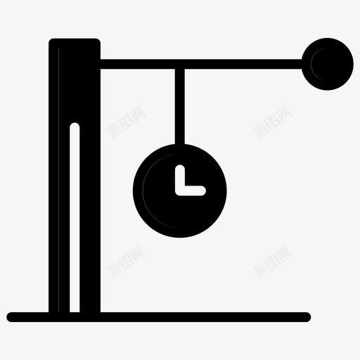 时钟发车车站图标svg_新图网 https://ixintu.com 列车 发车 实心 时钟 火车站 车站 运输