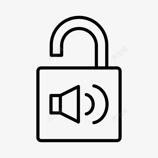 语音解锁挂锁保护图标svg_新图网 https://ixintu.com 保护 安全 挂锁 解锁 语音