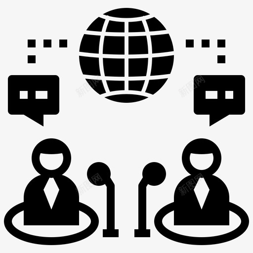 电话会议业务讨论图标svg_新图网 https://ixintu.com 业务 会议 协作 字形 电信 电话会议 讨论