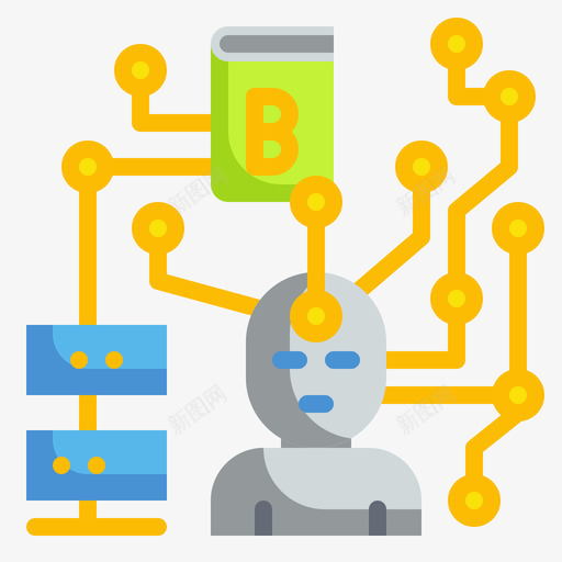 人工智能教育技术1平面图标svg_新图网 https://ixintu.com 人工智能 平面 教育技术