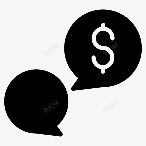 美元聊天泡沫对话图标svg_新图网 https://ixintu.com 64px 字形 对话 泡沫 美元 聊天 金融