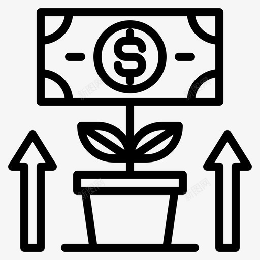 货币增长投资84线性图标svg_新图网 https://ixintu.com 增长 投资 线性 货币