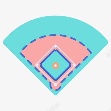 棒球场棒球79线性颜色图标图标