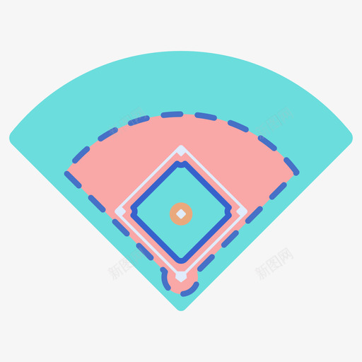 棒球场棒球79线性颜色图标svg_新图网 https://ixintu.com 棒球 棒球场 线性 颜色