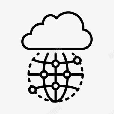 云全球连接网络全球图标图标