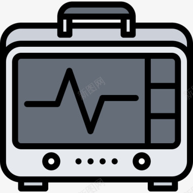 心电图医学技术9彩色图标图标