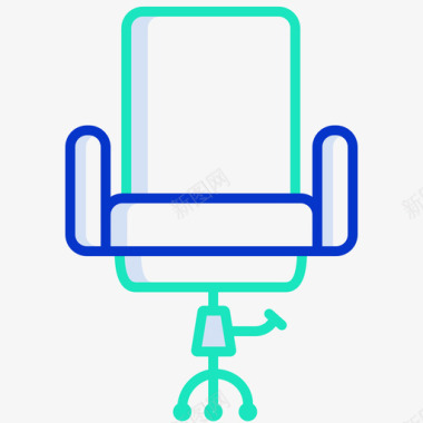 办公椅家具装饰3轮廓颜色图标图标