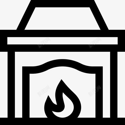 壁炉房地产213线性图标svg_新图网 https://ixintu.com 壁炉 房地产 线性