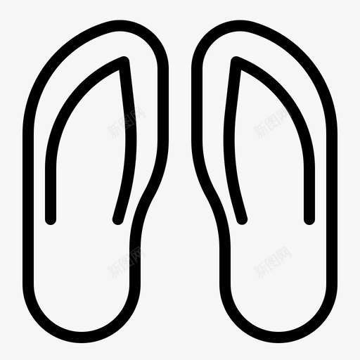 拖鞋海滩休闲图标svg_新图网 https://ixintu.com 64轮廓 休闲 凉鞋 拖鞋 海滩