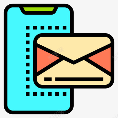 电子邮件邮件72线颜色图标图标