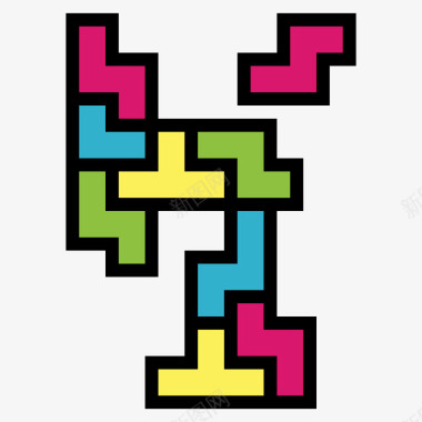 逻辑棋盘游戏3线性颜色图标图标