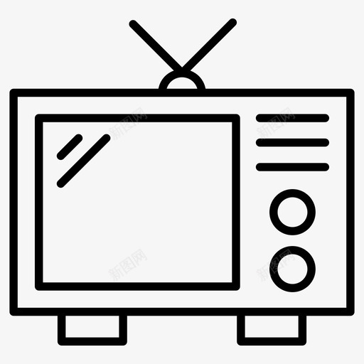 电视频道复古电视图标svg_新图网 https://ixintu.com 典当行 图标 复古 电视 频道