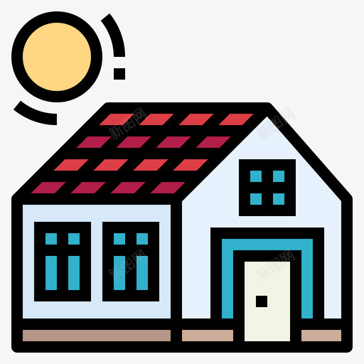 太阳能房子生态生物3线性颜色图标svg_新图网 https://ixintu.com 太阳能 房子 生态 生物 线性 颜色