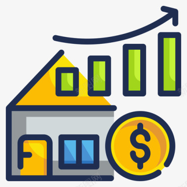住宅房地产221线性颜色图标图标