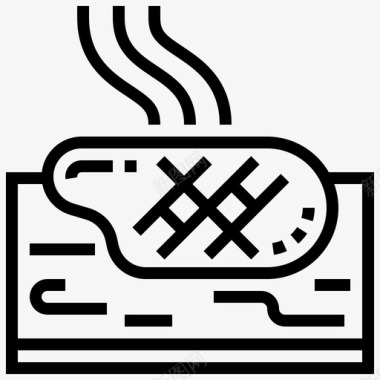 牛排烧烤派对直系图标图标