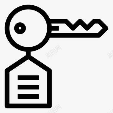 钥匙锁房地产图标图标
